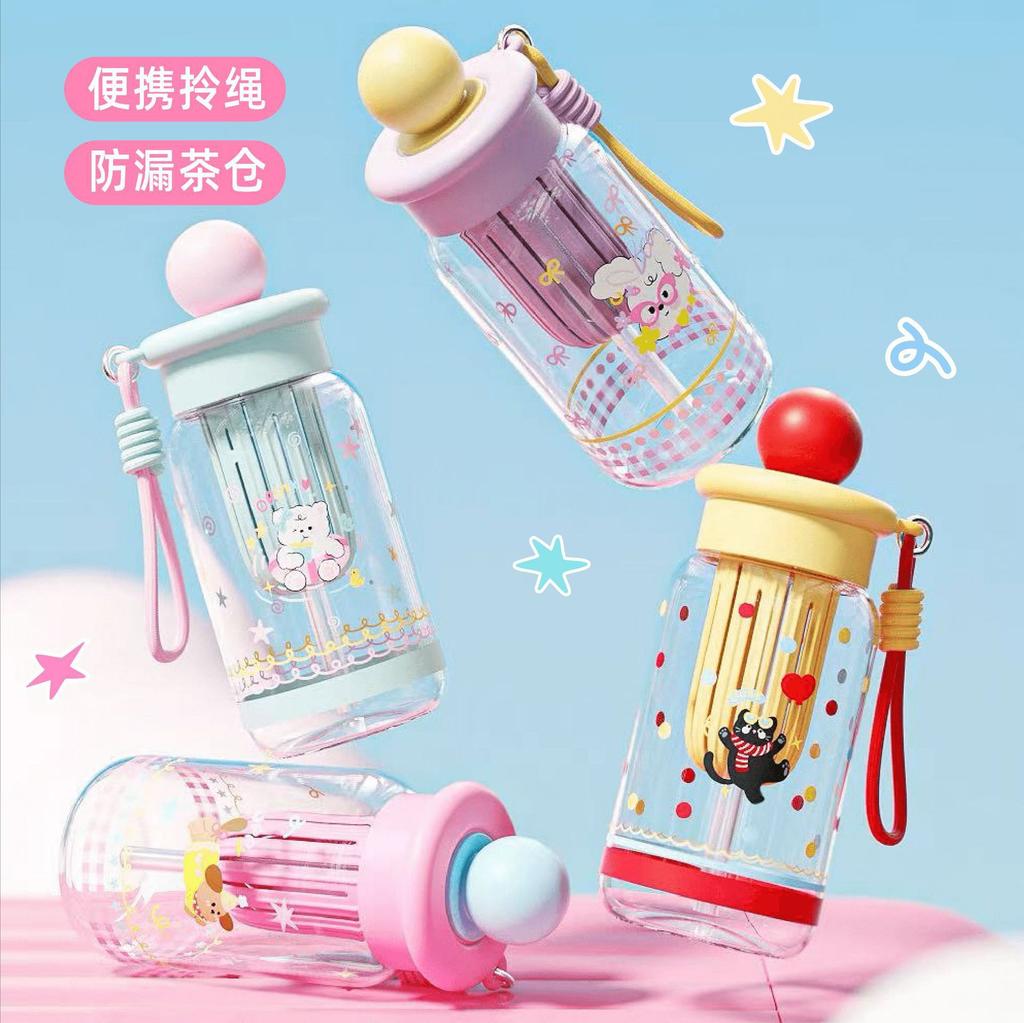 Large niche light luxury high-end plastic straw children's student cup