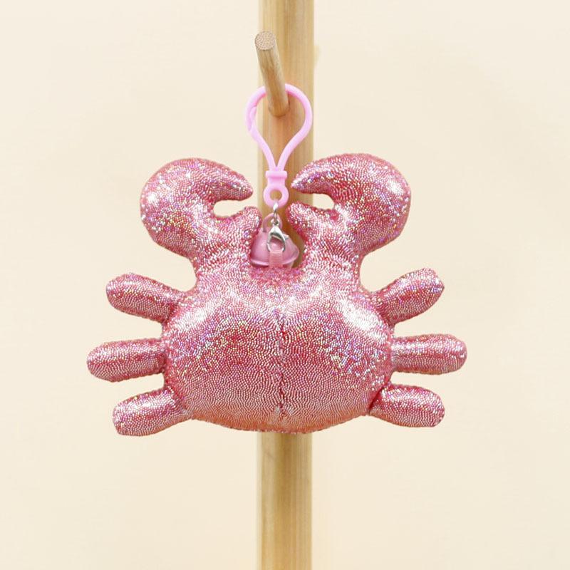 

Crab Cartoon Cute Plush Keychain Shiny Stuffed Toy Bag Decoration Gift Christmas рожевий