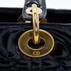 Dior Lady Dior Medium Handbag Canage Black Patent Leather Women Used