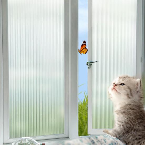 1 Roll 500x45CM Frosted Window Film Privacy Protection Sun Blocking Cuttable Reusable Non-Adhesive Static Home Office Bathroom Glass Covering