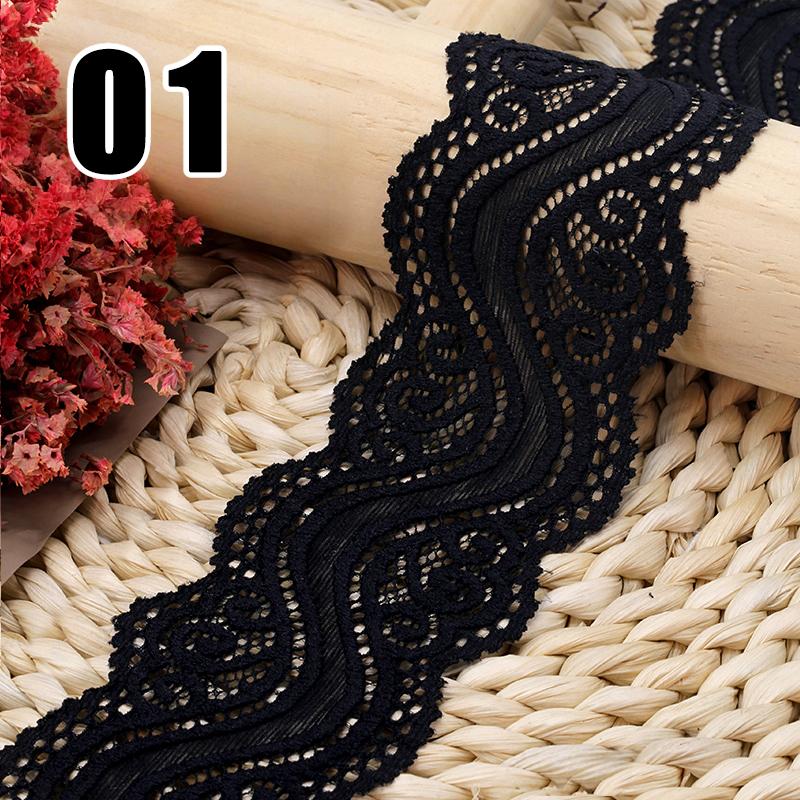 2M Elastische Spitzenborte 5,4 cm Breit Ausgeschnittene Spitzenbänder Dessous Kleid Kragen Manschetten Nähen Basteln DIY Bekleidungszubehör 2M brown