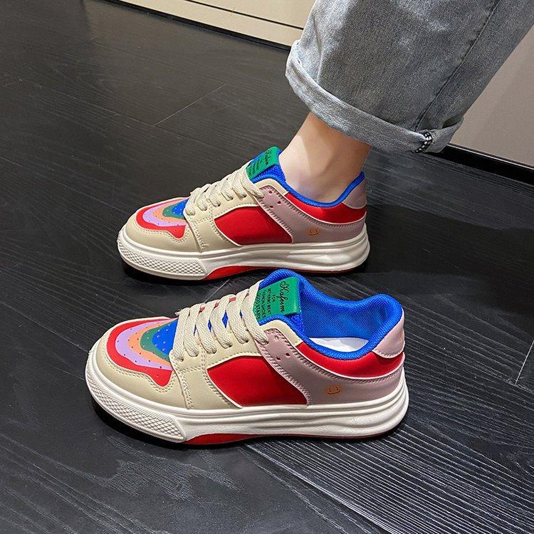 New Women's Shoes White Shoes Breathable Platform Muffin Sneakers Stitching Casual Women's Shoes