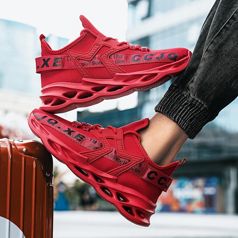 Мужская обувь Cawual Кроссовки Дышащая спортивная обувь Нескользящая 44 чёрный — фото 11