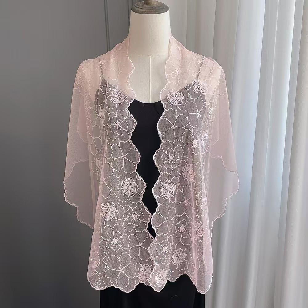 

Embroidered Flower Dresses Shawls Retro Female Headscarf Fashion Sunscreen Shawl for Women