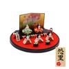 Osaka Choseido Original Compact Mini Hina Doll with Free Wooden Tag Ceramic Hina 23cm Flat Display Blossom Folding Screen (Sent Separately) Doll,