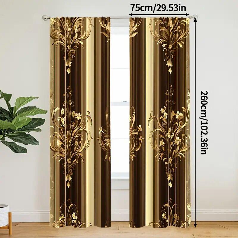 Luxurious black and gold - pole bag curtains, bedroom and kitchen decoration, home decoration, living room decoration