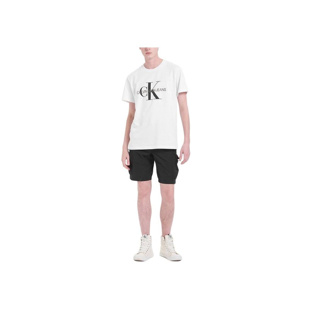 Calvin Klein Fashionable Breathable Round Neck Short Sleeve T-Shirt Unisex Tops White J318317-YAF