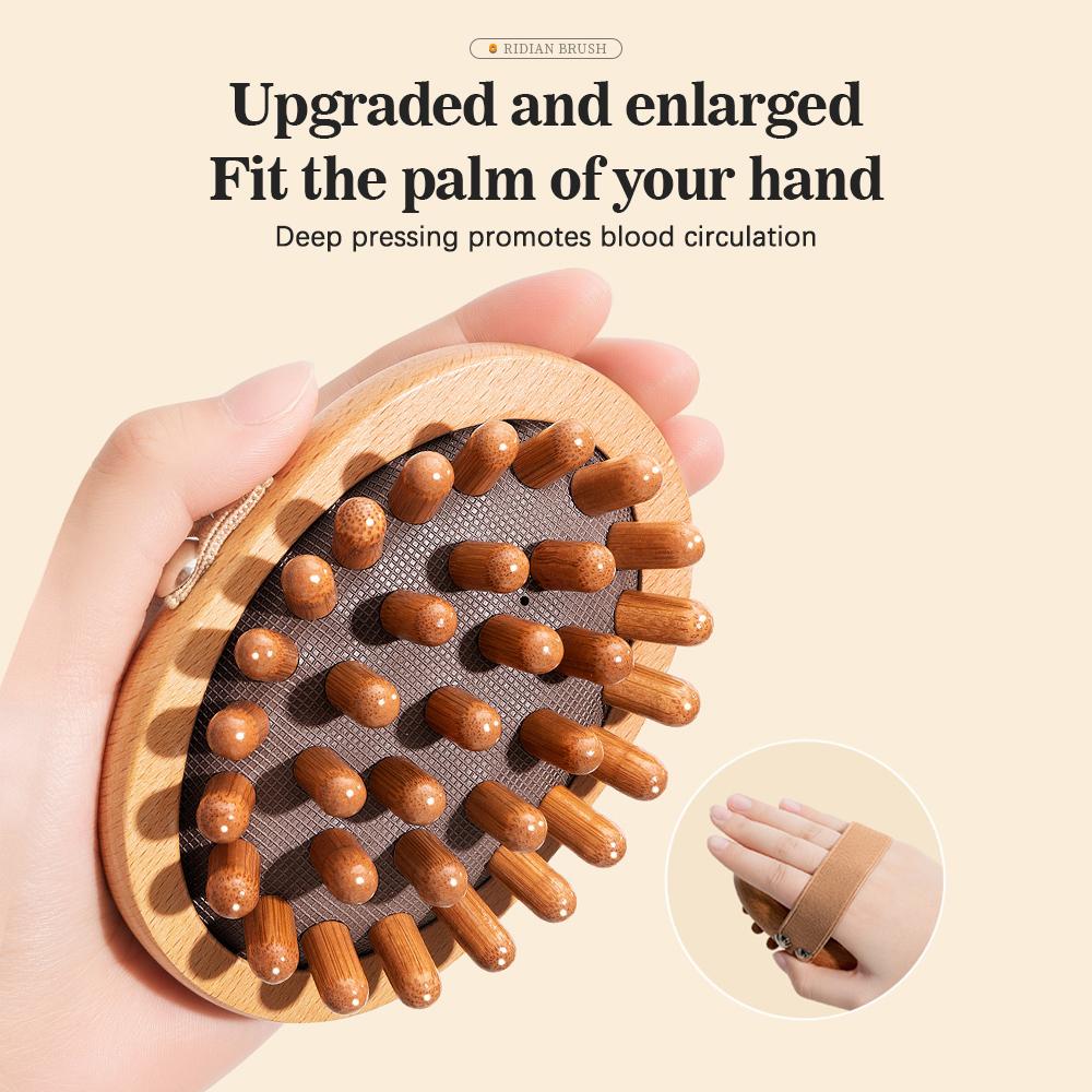 Body Anti Cellulite Cushion Meridian Brush Multi-Functional Wooden Spa Air Cushion Massage Hair Comb Scalp Body Massage Brush