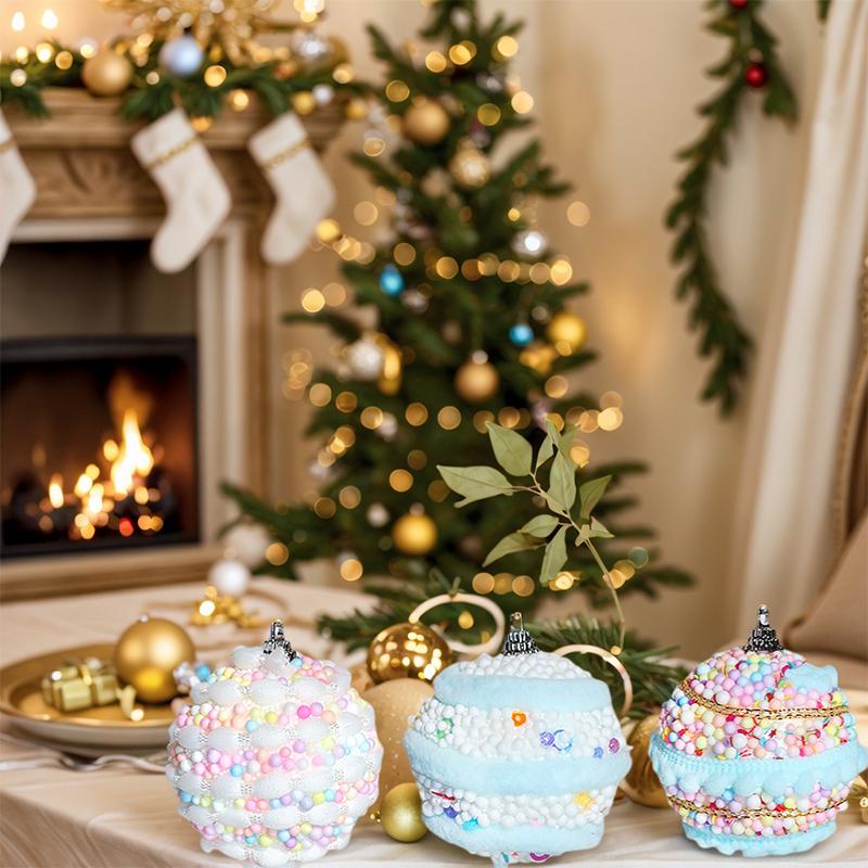 6PC/12PC Macaron Home Hanging Balls Reusable Colorful New Year Christmas Balls Pendant Christmas Tree 6cm