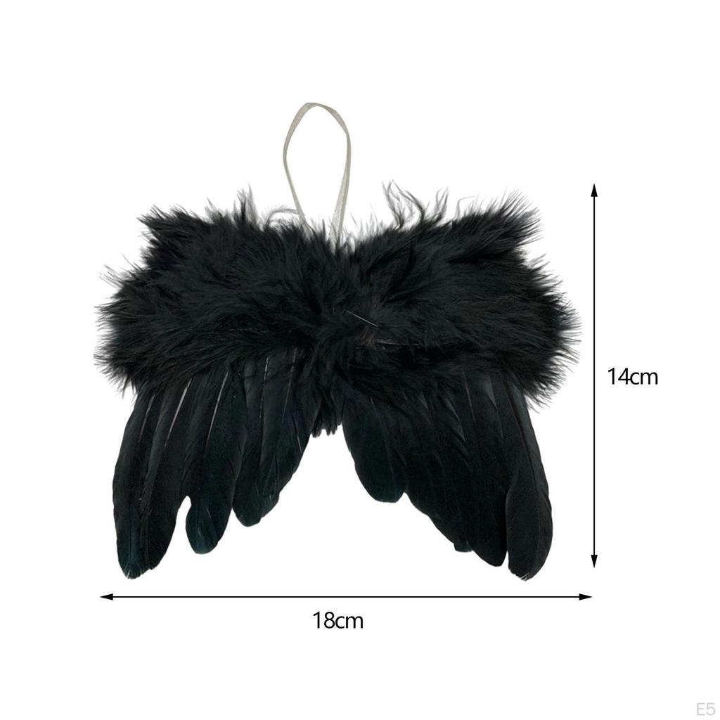 5 Pieces Angel Wing Feather Hanging Wing, Christmas Decorations for Holiday, Party