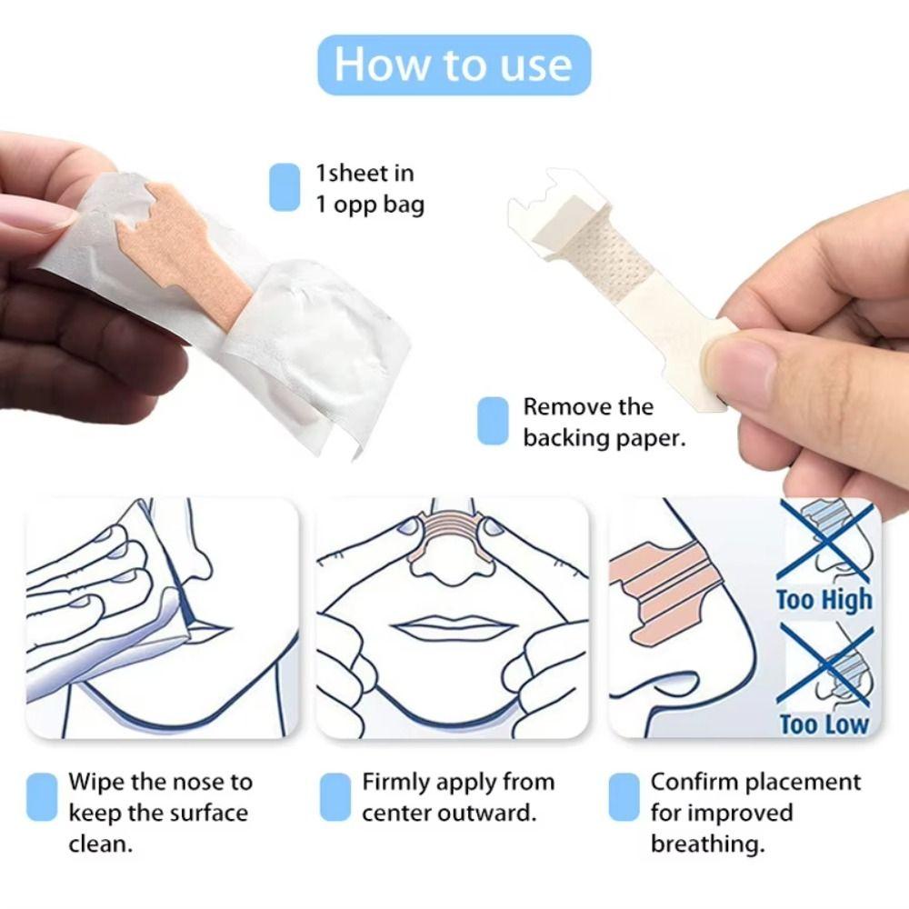 30 Stück Hypoallergene Nasenstreifen Atmungsaktiver Anti-Schnarch-Aufkleber Atem Nasenstreifen Männer & Frauen