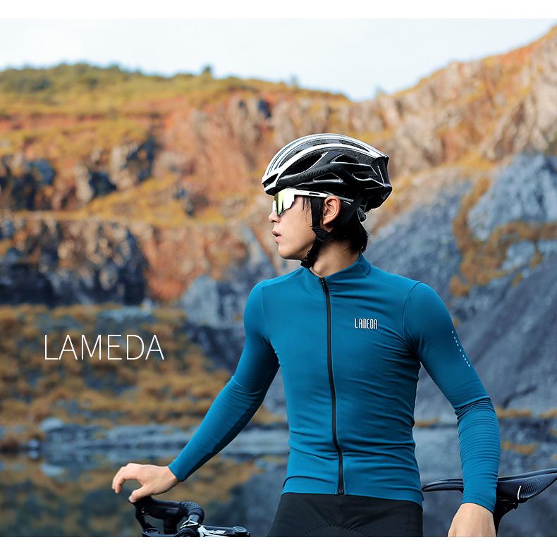 Lampaida Unisex Autumn/Winter Fleece Cycling Jersey – Long-Sleeved Road Bike Apparel