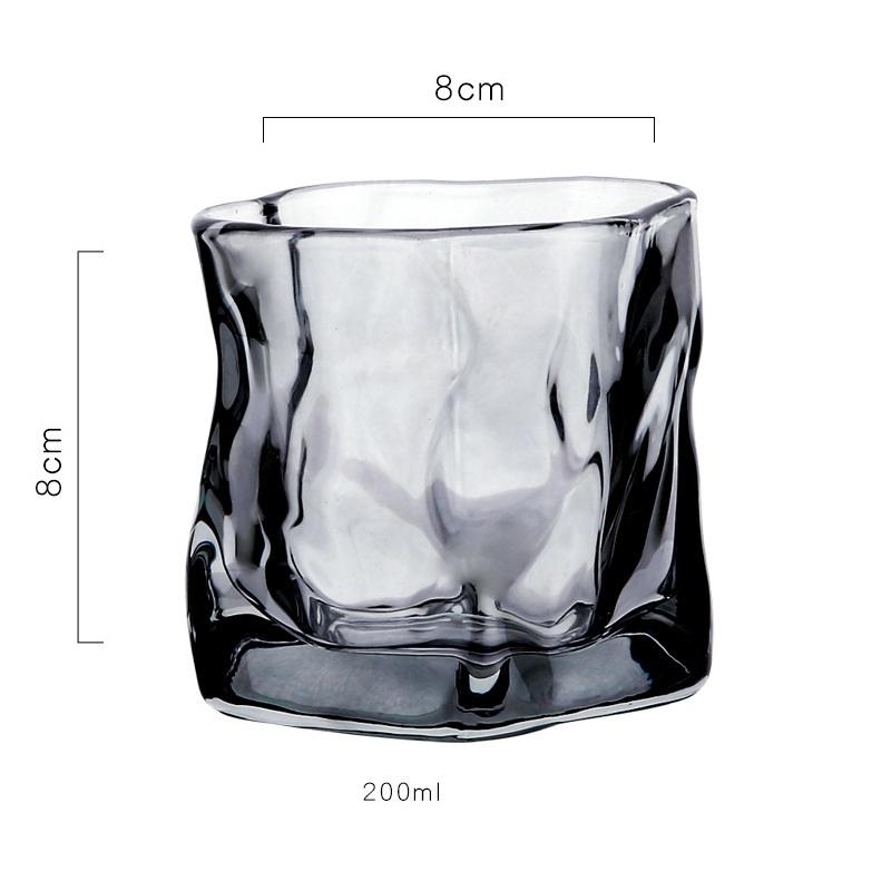 6/4/2/1Pcs 200ml Luxury Whisky Glass Cup Set Unique Twisted Glass Wine Cocktail Beer Coffee Drink Tea Mug Kitchen Bar Club Party