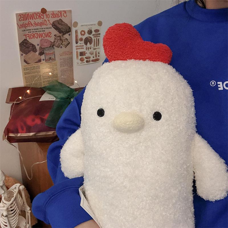 42cm Chick Pillow Plush Toys Funny Chicken Sofa Cushion Stuffed Animal Plushies Appease Doll Birthday Gifts for Kids Girl White