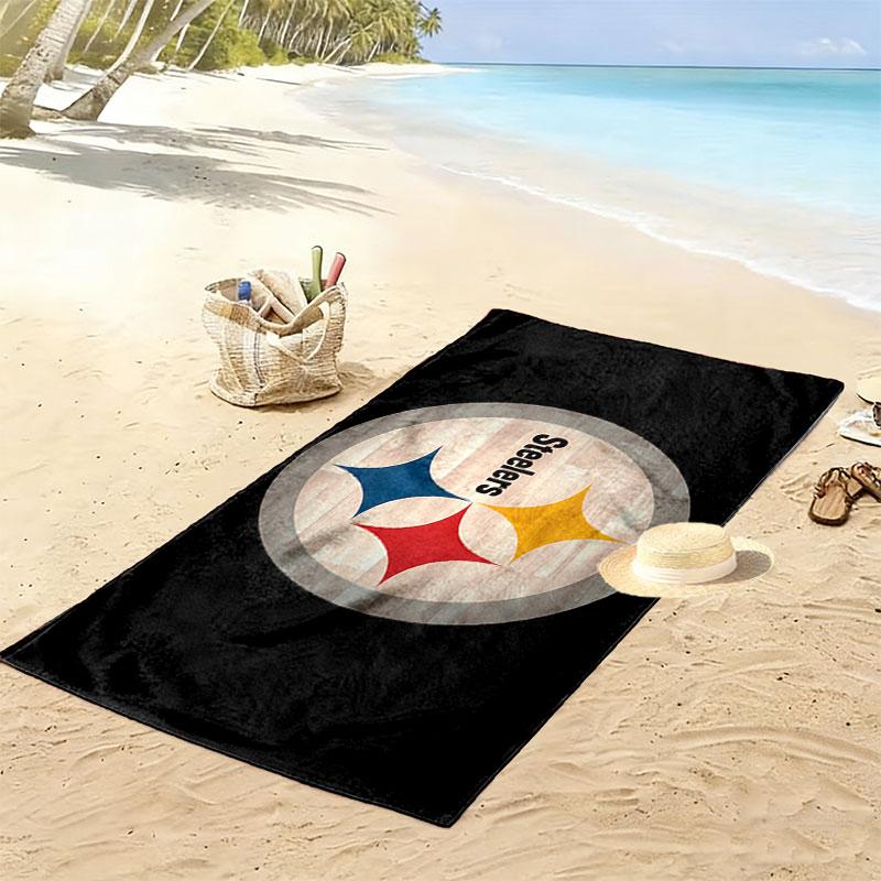 Pittsburgh Steelers Print Beach Towel, Large Soft Quick Dry Towel for Beach Camping Swimming