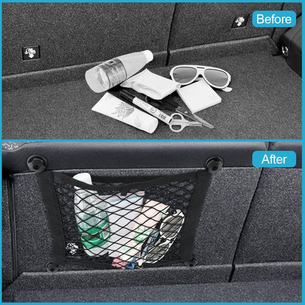 2pcs Universal Small Cargo Net, Elastic Car Organizer Net Pocket RV Netting Pouch Bag, for Trunk RV Boat Storage Mesh Pocket Nets Home Auto Cargo