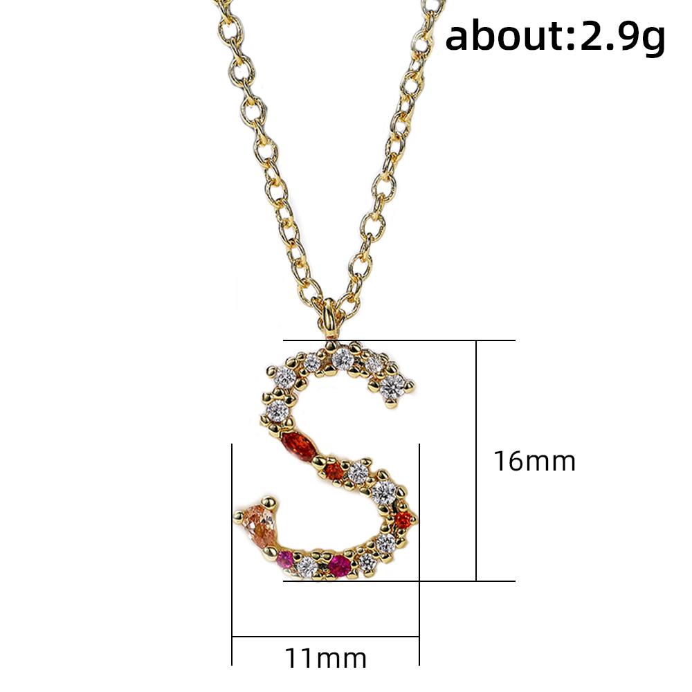 CAOSHI Stylish Women's Necklace with Letter S Pendant Bright Crystal Jewelry for Lady Personality Delicate Gift for Anniversary
