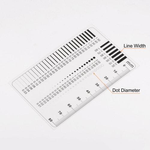 uxcell High-Precision SEC Size Estimation Chart, 80mm Transparency Defect Detection Film Ruler, Diameter and Line Width Defect Measurement