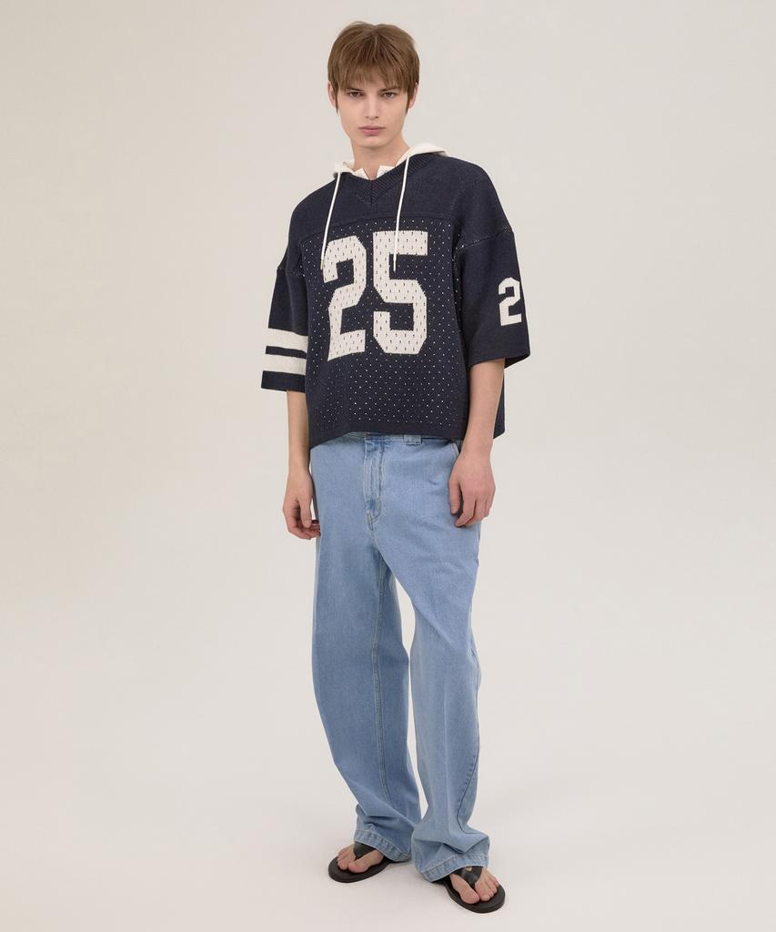 NOHANT 25 Jacquard Short Sleeve Knit Navy