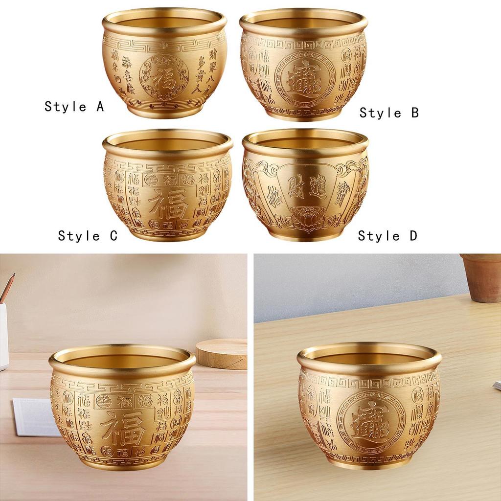 Chinese Treasure Bowl Decorative Feng Shui Decor for Farmhouse Desktop Shelf