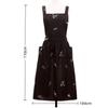 New Embroidery Flower Kitchen Apron Polyester Adjustable Cross-back Apron Oil-proof Pleated Style Dress Apron Cooking Activities