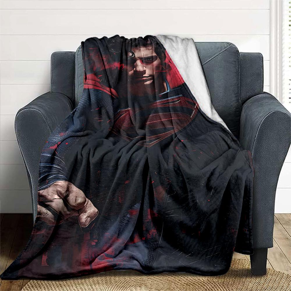 1pc Superman Cityscape Flannel Blanket Soft Warm Throw for Home, Office, Travel, All-Season Cozy Bedding Gift L1457
