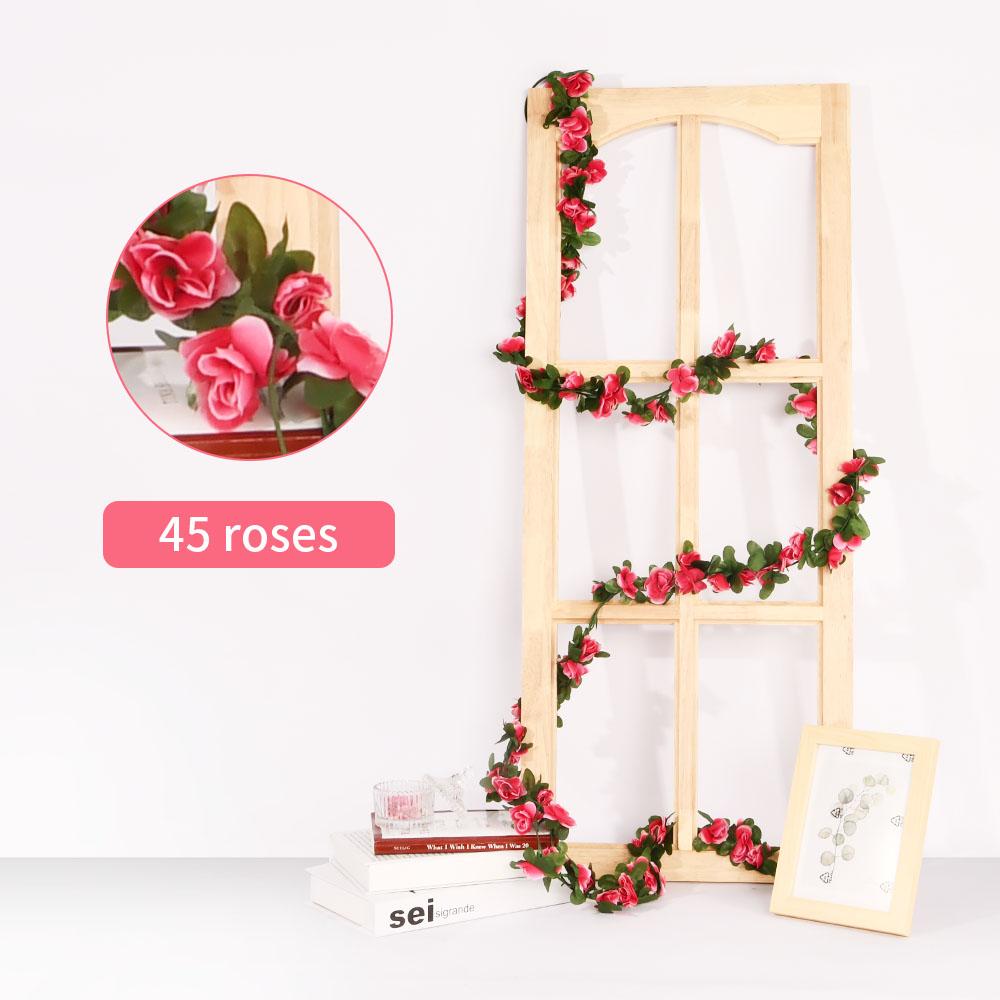 1pcs Artificial Flowers Vine 45pcs / 69pcs Rose Fake Flower Hanging Garland DIY Plants Home Wedding Room Decor Decoration Wall