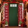 Merry Christmas Porch Sign Garlands Tree Snowflake 1 Pair Polyester Indoor Outdoor Decor