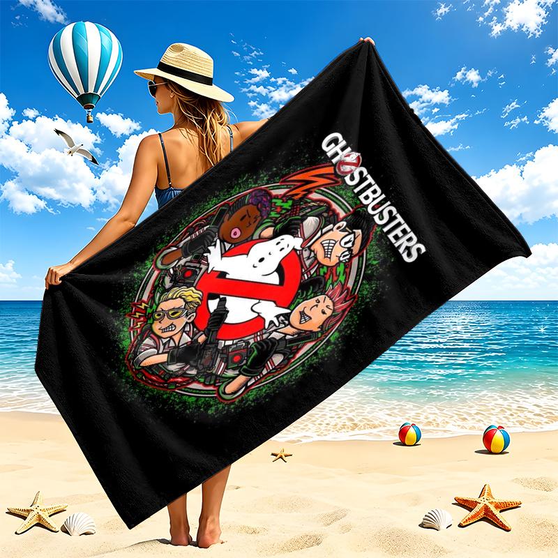 Ghostbusters Beach Towel Quick Dry Soft MicrofiberSand Resistant Oversized Cabana Bath Sheet for Swimming Pool Travel Gift