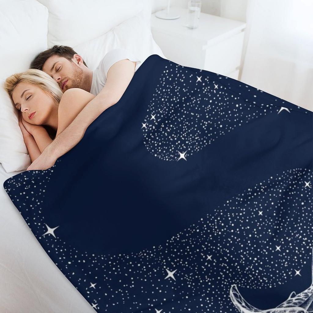 Starry Shark Throw Blanket Custom Moving Decorative Sofas Summer Blankets