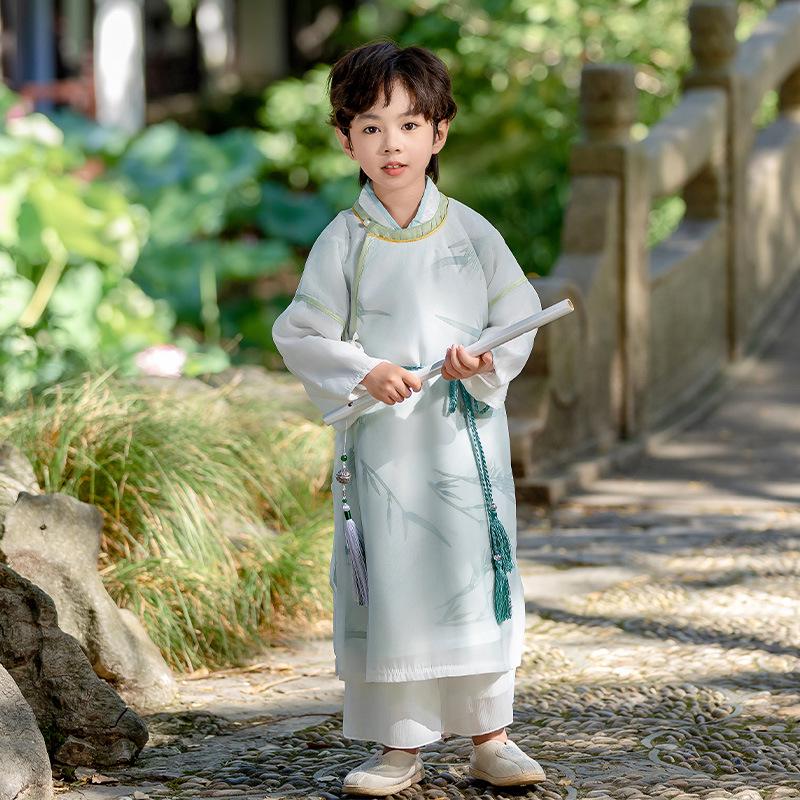 Children's Bamboo Rabbit Hanfu Princess Dress - Autumn Tang Suit Costume