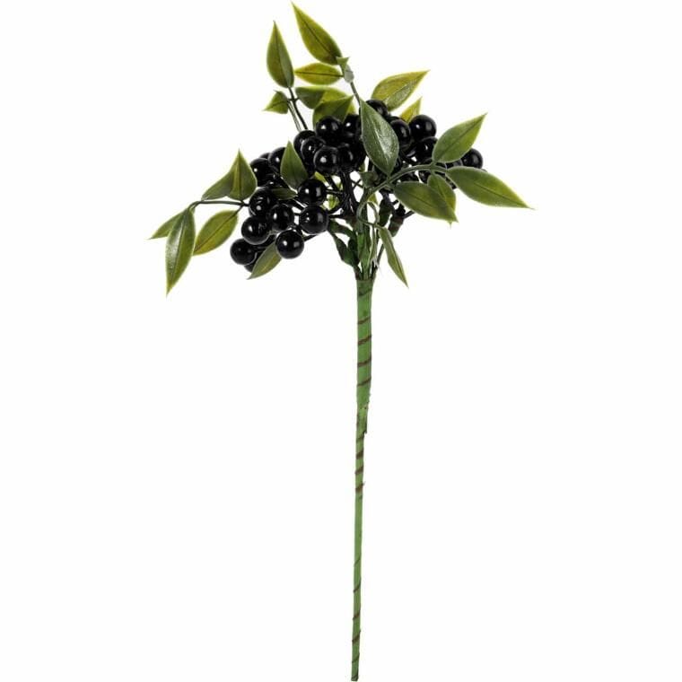 Branch with berries black balls 34 CM