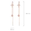 New 925 Silver Star Inlaid Zircon Earrings Ladies Temperament Long Tassel Earrings Simplicity Luxury Jewelry Silver Color Gifts