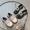 Girls Square Rhinestone Loafers Patent Leather Slip On Shoes for Children Black Loafer Platform Oxford Shoes Kids Flats