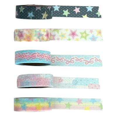 Estetická dekorativní páska Vzor Hvězda Mašlička Páska Scrapbookingová páska pro Scrapbooking Deník Fotoalbum a Balení