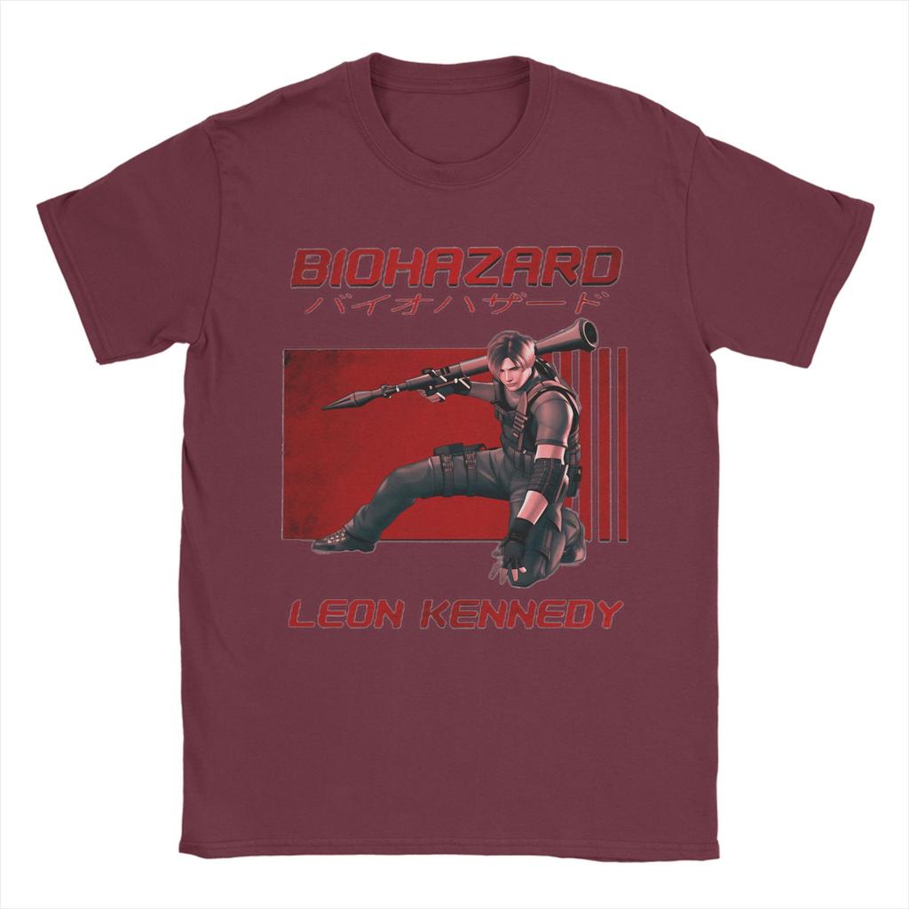 Unisex TShirts Handsome Unisex Leon Kennedy Gamer Fans Art Novelty Cotton Tee Shirt Short Sleeve T Shirts Round Neck Tops Unique