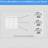 3 Pack RF 433MHz Wireless Light Switch Receiver with 2x 3-Gang Panel Switch and LED Remote Control for LED Lamps