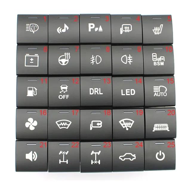 Car LED Light Radar Steering Wheel Heating Rearview Mirror Control Switch Button For Toyota Camry Corolla 2018 Rav4