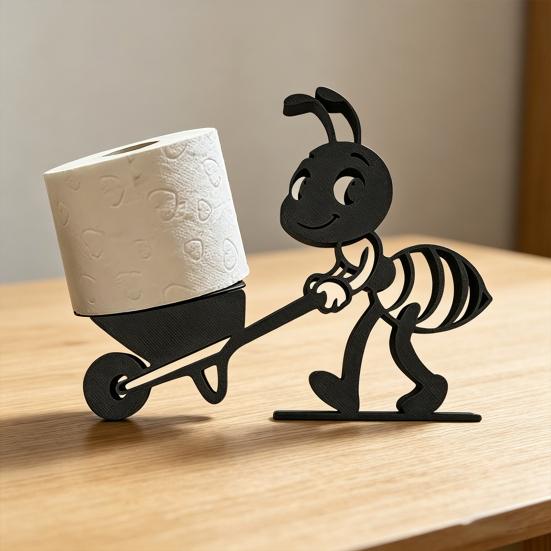 Roll Holder with Ant Design Decorative Toilet Paper Holder Lightweight PLA Paper Dispenser for Bathroom Accessory