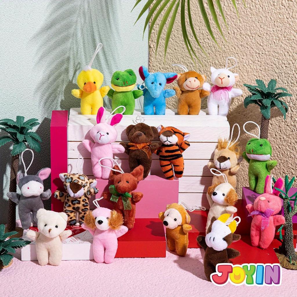Pcs Mini Animal Plush Stuffed Bulk Birthday Party Favors Presents Pinata Fillers Supplies JOYFY 24 3 for Cuddly Fluffy Huggable Kawaii Comfort