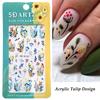 5D geprägte Nagelkunstaufkleber, weiße Blumen-Nagelabziehbilder, Gravur floraler Nagelschieber-Spitzen
