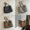 Stylish Spring Large Capacity Chain Tote Bag For Women 2024 Trendy Shoulder Bag In Black Gray And Brown