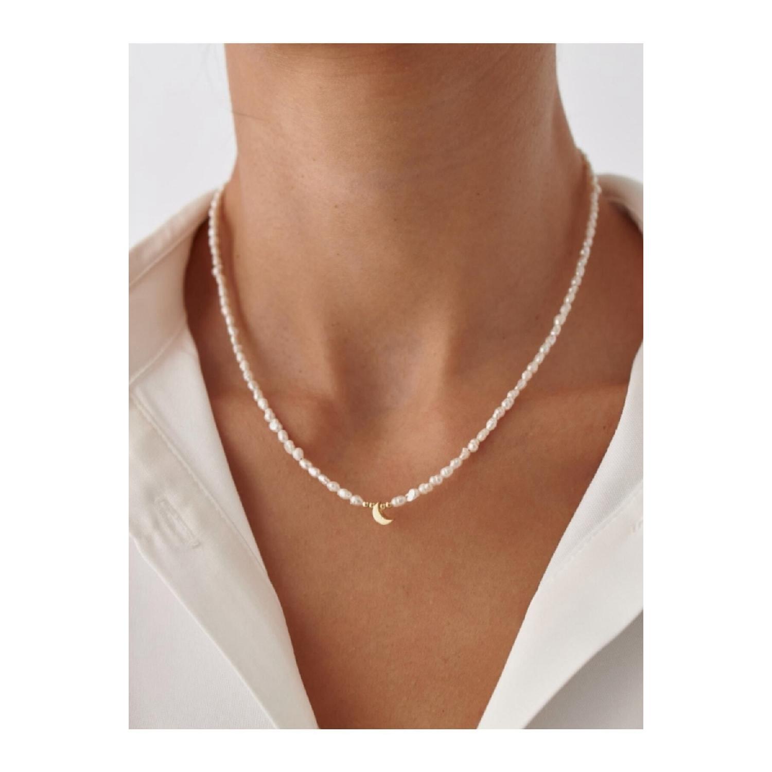 

Moon Figure Pearl Necklace, Necklace 1st Quality білий