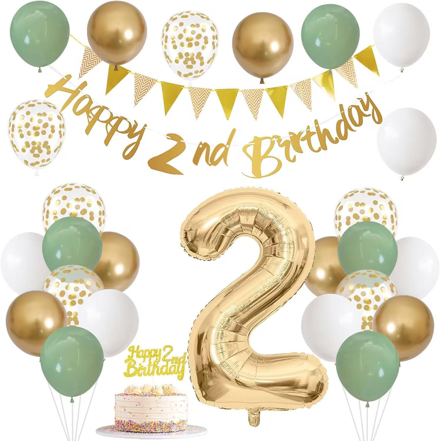 Happy Birthday 3D Aluminum Foil Balloon Set with Wheels for Party Decoration