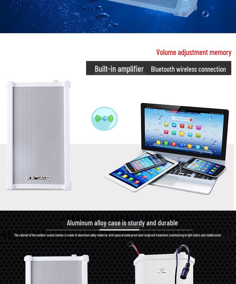 Xiangke ST501 Waterproof Bluetooth Outdoor Wall-Mount Speaker with Super Bass