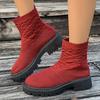 Spring Plus-size Fashion Boots Women's New Stretch Fly Knit Platform Socks Boots Casual Low-top Martin Boots