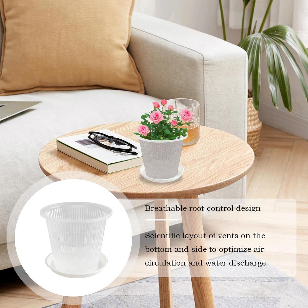 Clear Orchid Pot Root Control Rose Pansies Flower Pots ABS Planter With Holes Breathable Plant Growth Container Rose Pansies