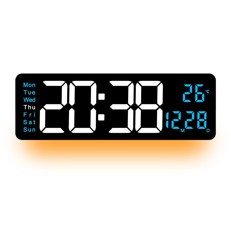 New creative wall clock, simple large screen display, living room clock, special ambient light, multifunctional clock 1118