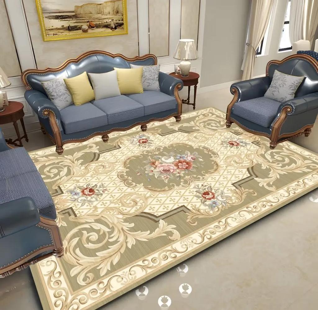 European Style Red Plush Carpet for Living Room Decoration Home Luxury Large Area Rugs Bedroom Non-slip Washable Sofa Floor Mats