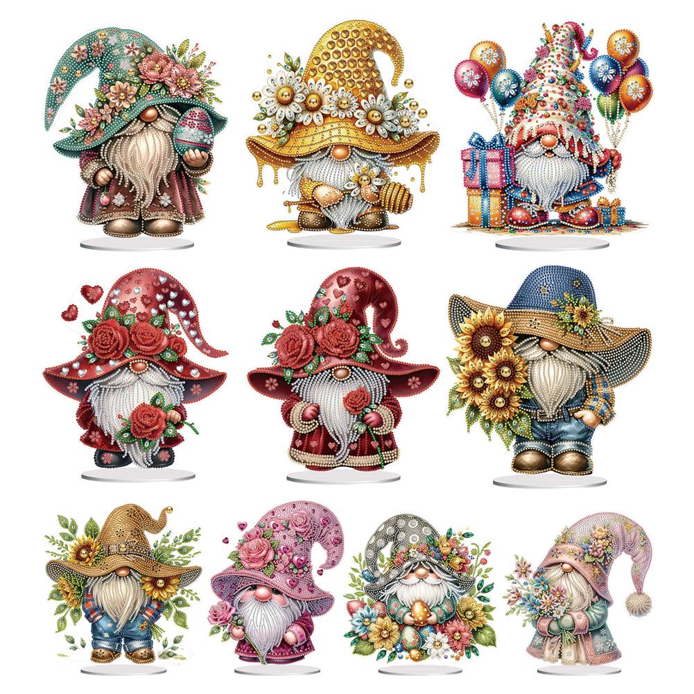 Special Shape Table Top Diamond Painting Ornament Kits Cute Gnome Diamond Painting Desktop Decorations Bedroom Table Decoration